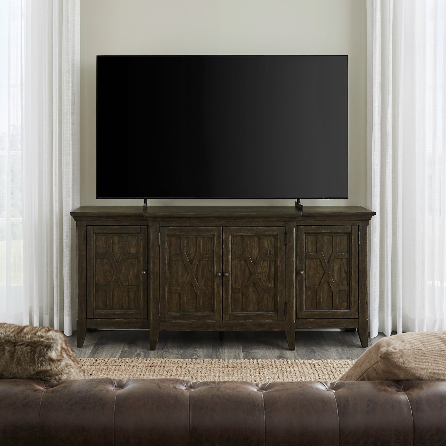Paradise Valley Wood 76-Inch TV Console w/4 Doors