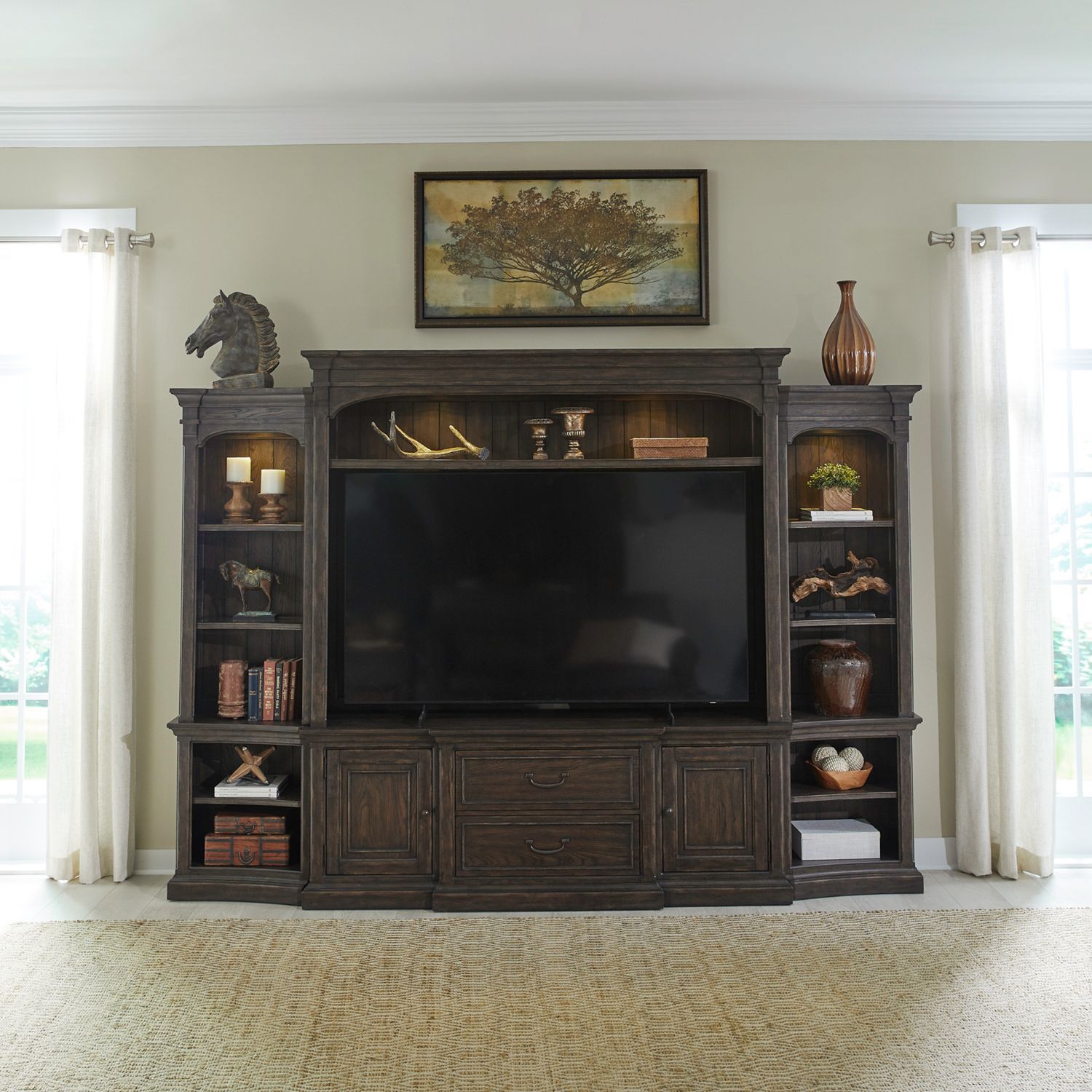 Paradise Valley Wood 78-Inch Entertainment Console w/2 Drawers & 2 Doors