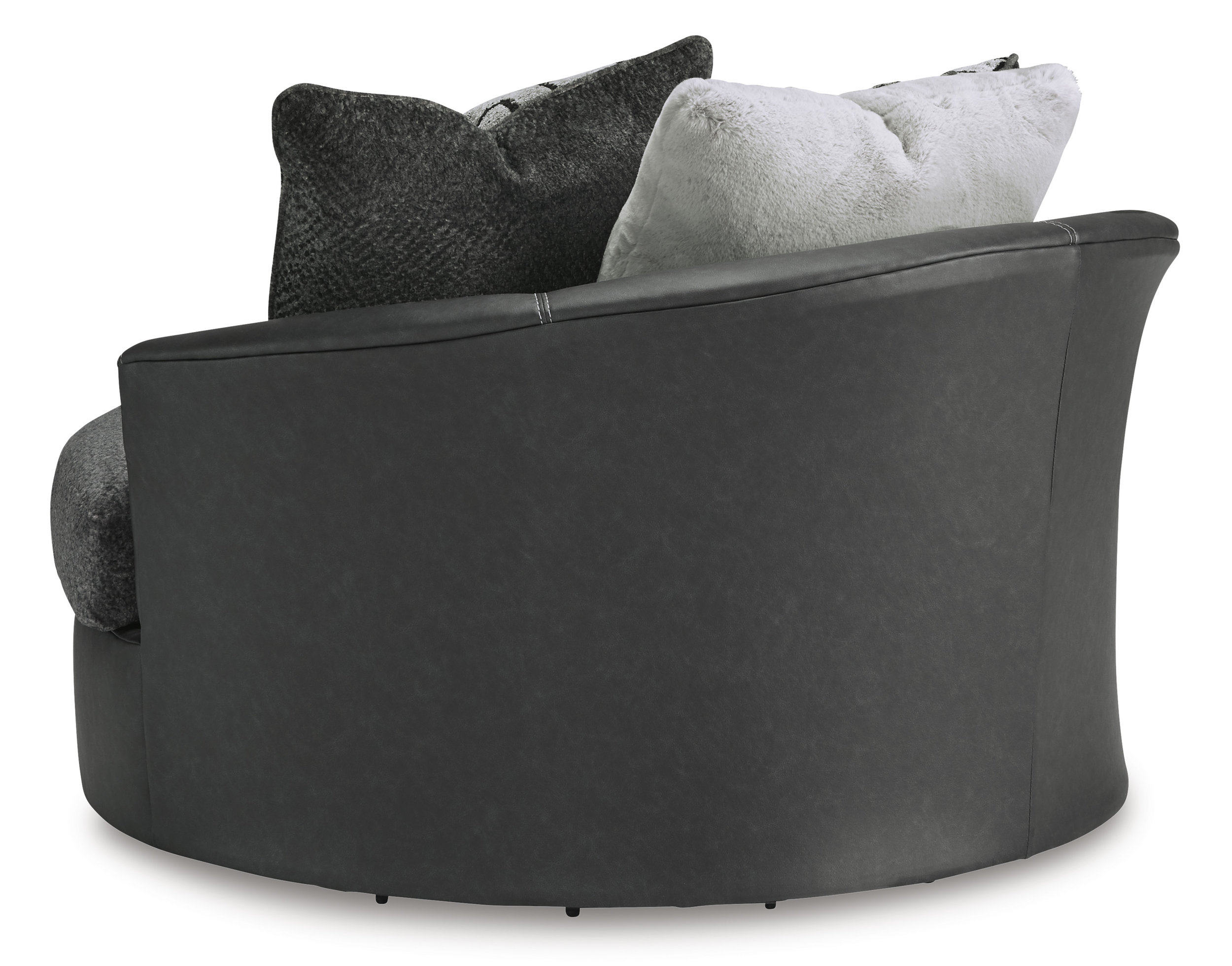 Brixley Pier Polyester/Faux Leather Oversized Swivel Accent Chair