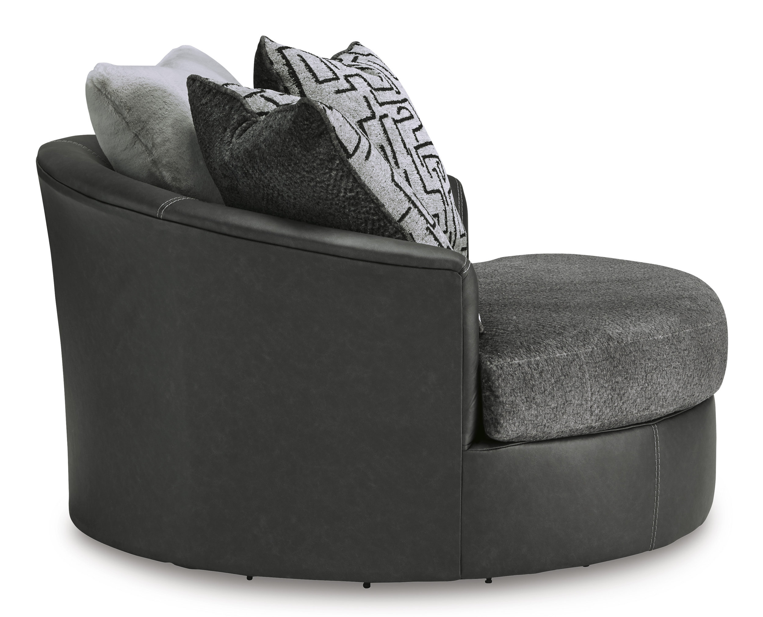 Brixley Pier Polyester/Faux Leather Oversized Swivel Accent Chair