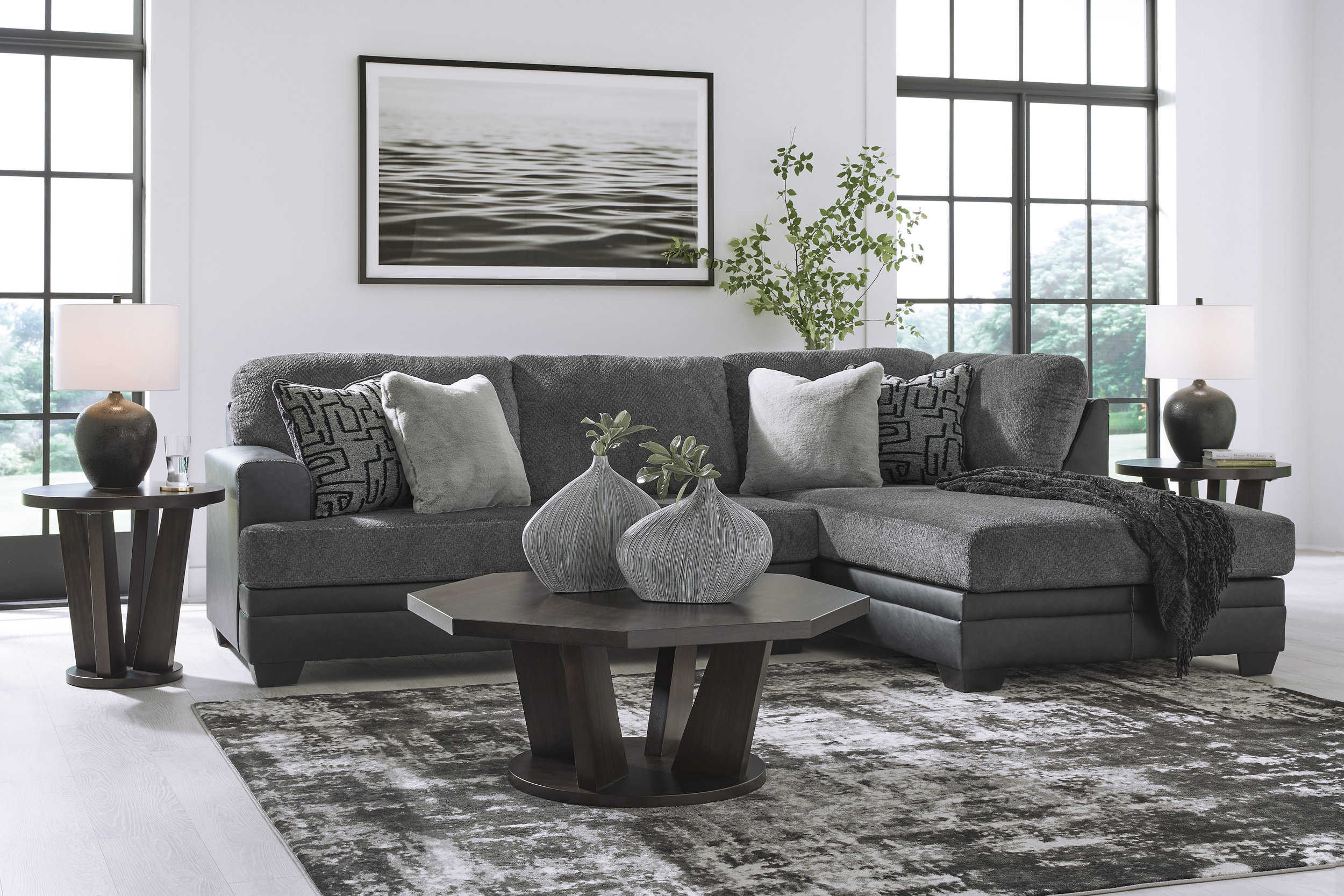 Brixley Pier Graphite RAF Chaise Sectional