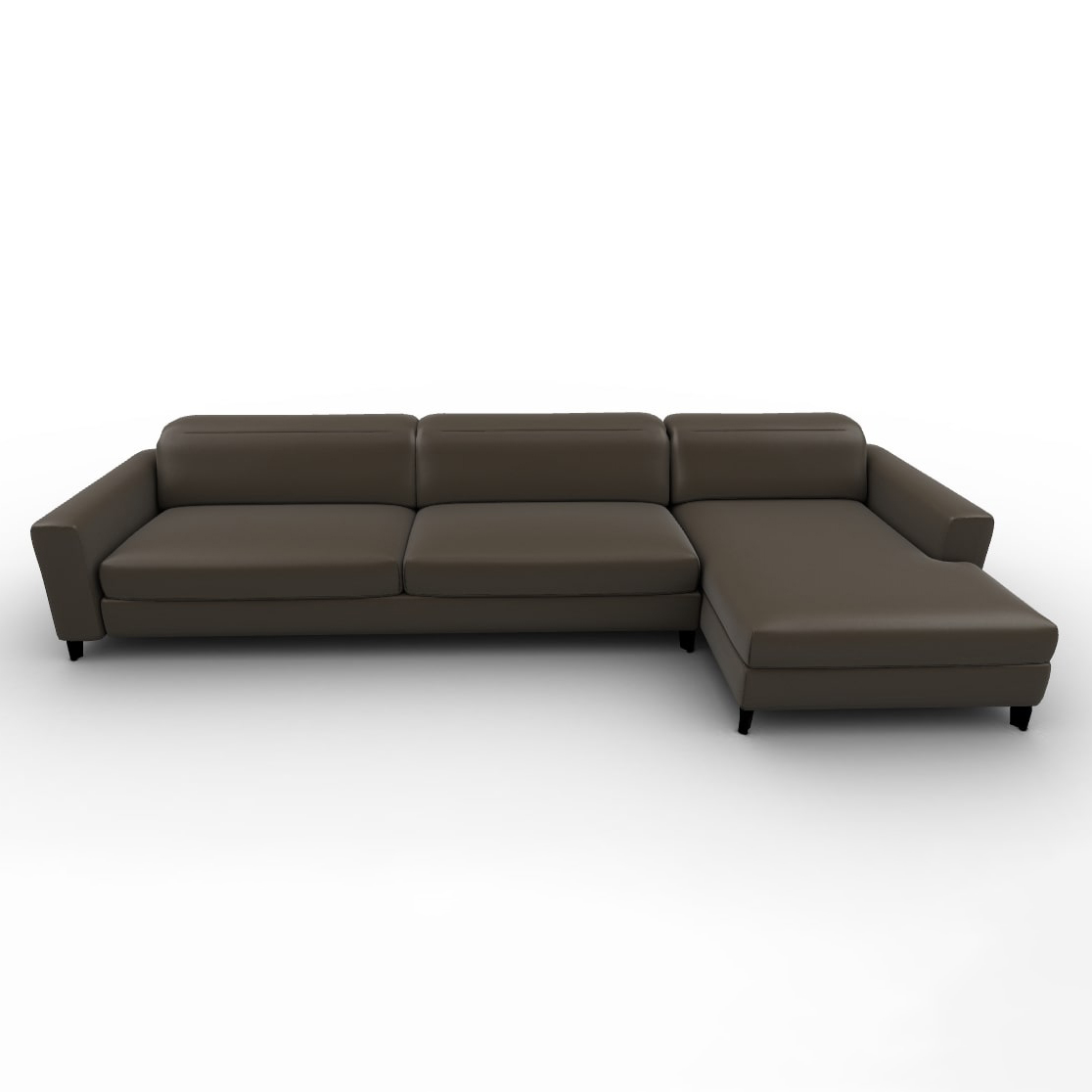 Norma Leather Sofa w/Right Hand Chaise Facing