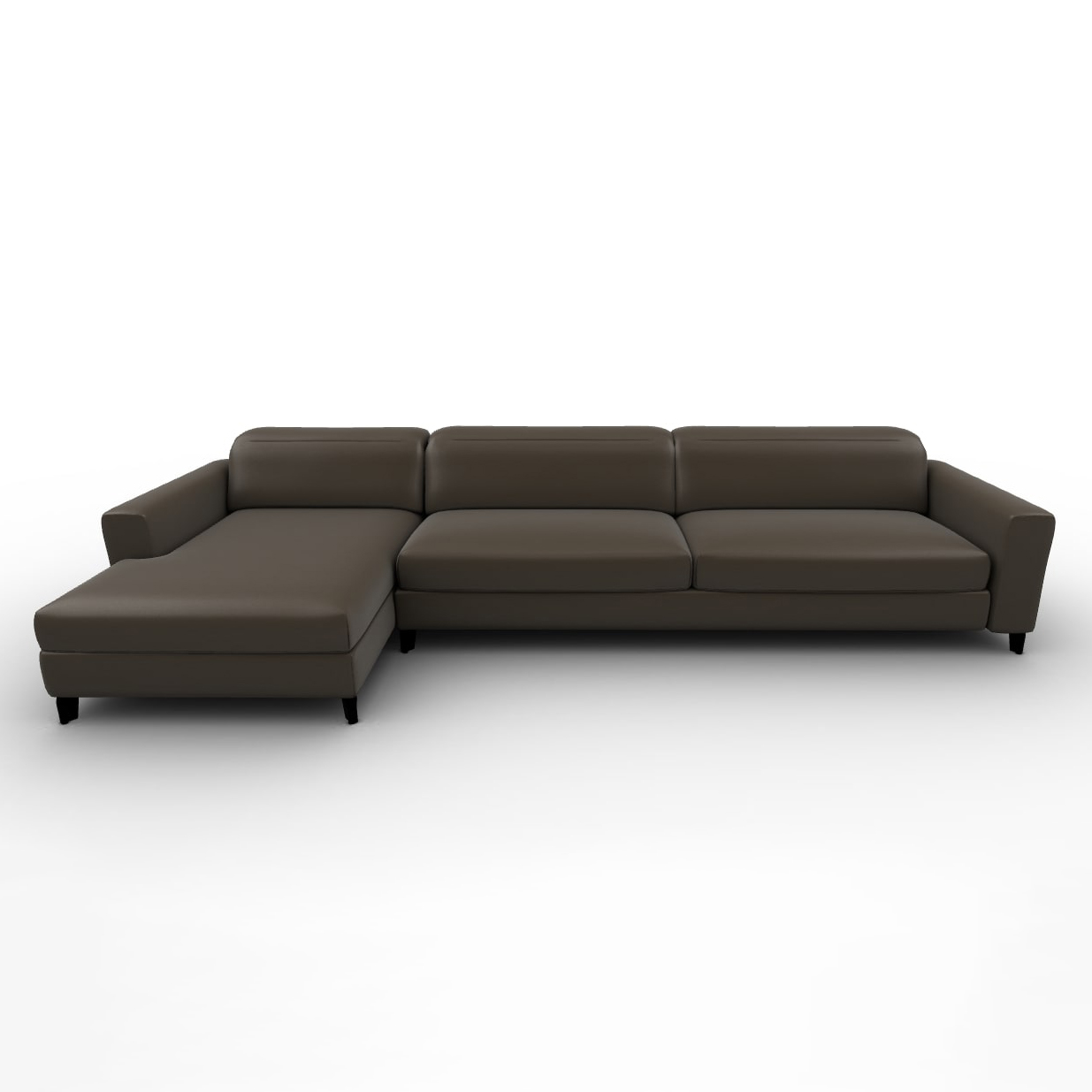 Norma Leather Sofa w/Left Hand Chaise Facing
