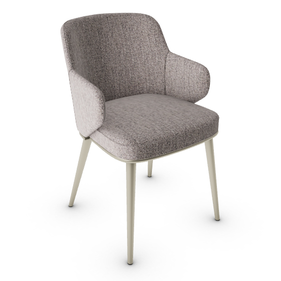 Foyer Fabric/Metal Customizable Upholstered Dining Armchair
