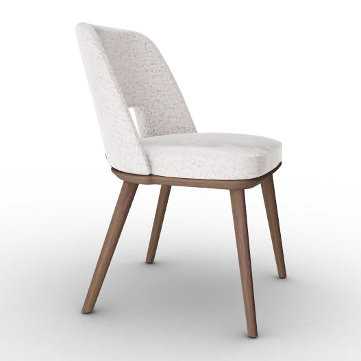 Foyer Fabric/Wood Customizable Upholstered Open-Back Dining Chair