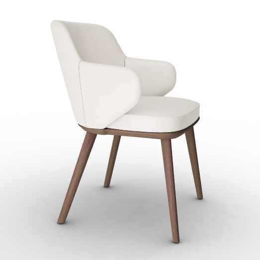 Foyer Fabric/Wood Customizable Upholstered Open-Back Dining Armchair
