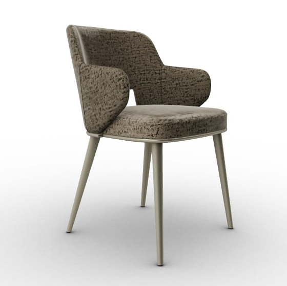 Foyer Fabric/Metal Customizable Upholstered Dining Open-Back Armchair