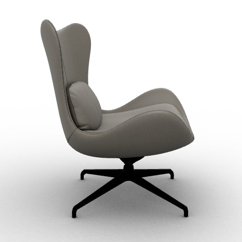 Lazy Fabric/Metal Customizable Upholstered Swivel Lounge Armchair