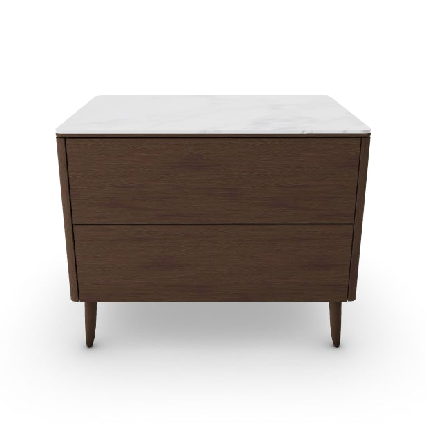Boston Ceramic/Wood Nightstand w/2 Drawers