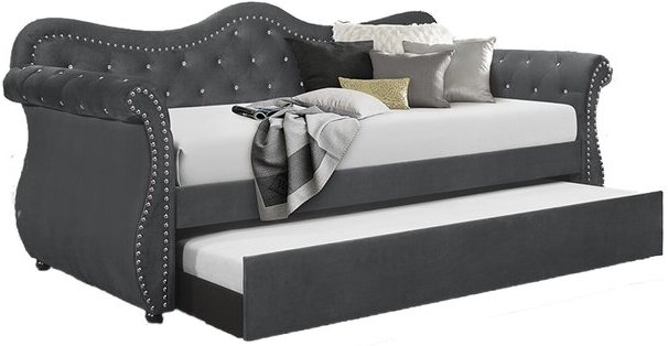 Abby Velvet Tufted Daybed w/Trundle