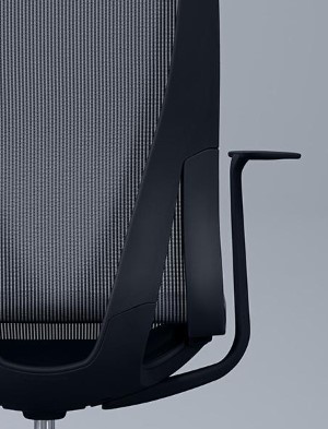 D-Chair Executive Swivel Adjustable Office Chair w/Black Frame & Grey Base
