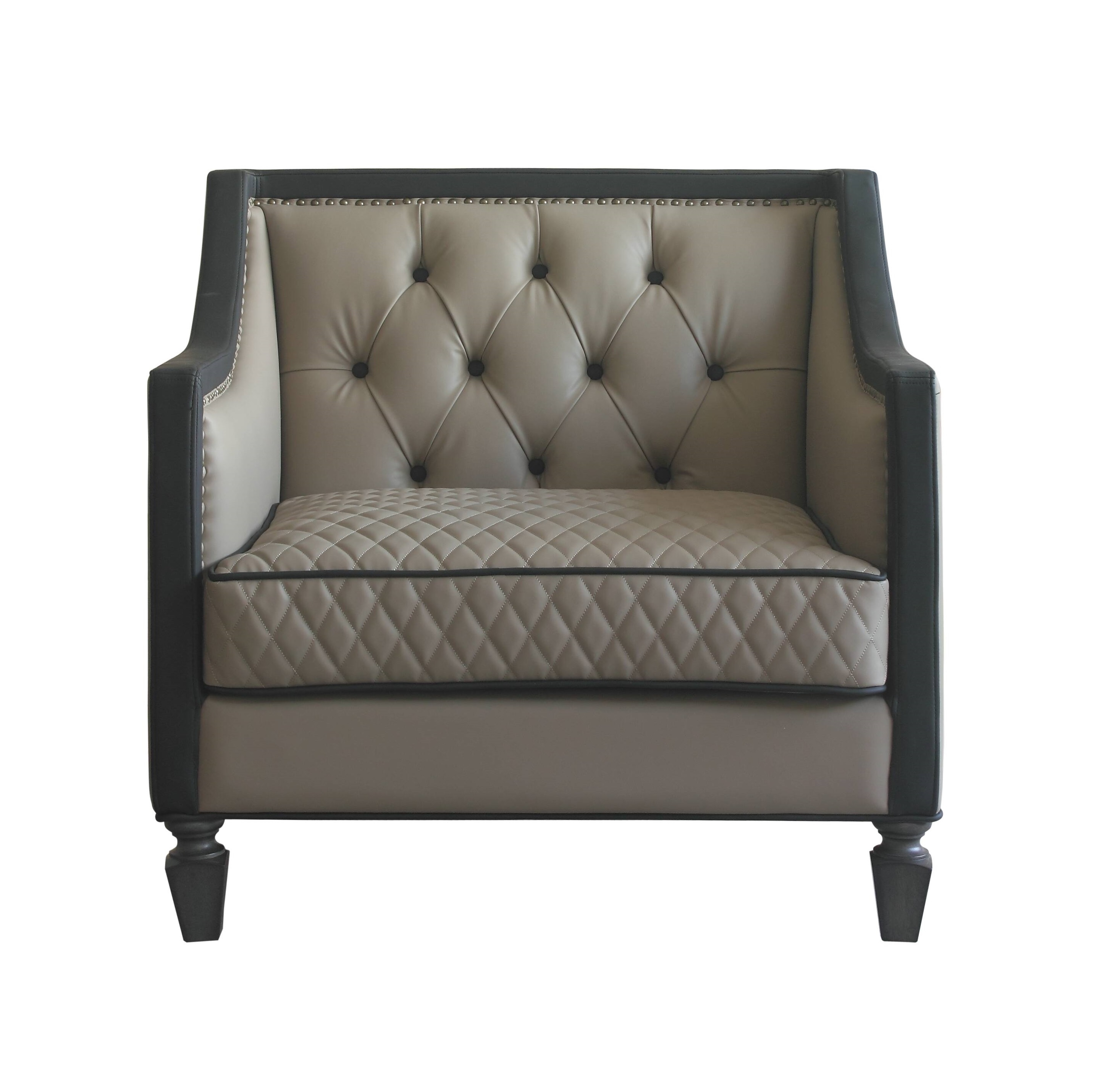 House Beatrice Leather-Aire Tufted Chair