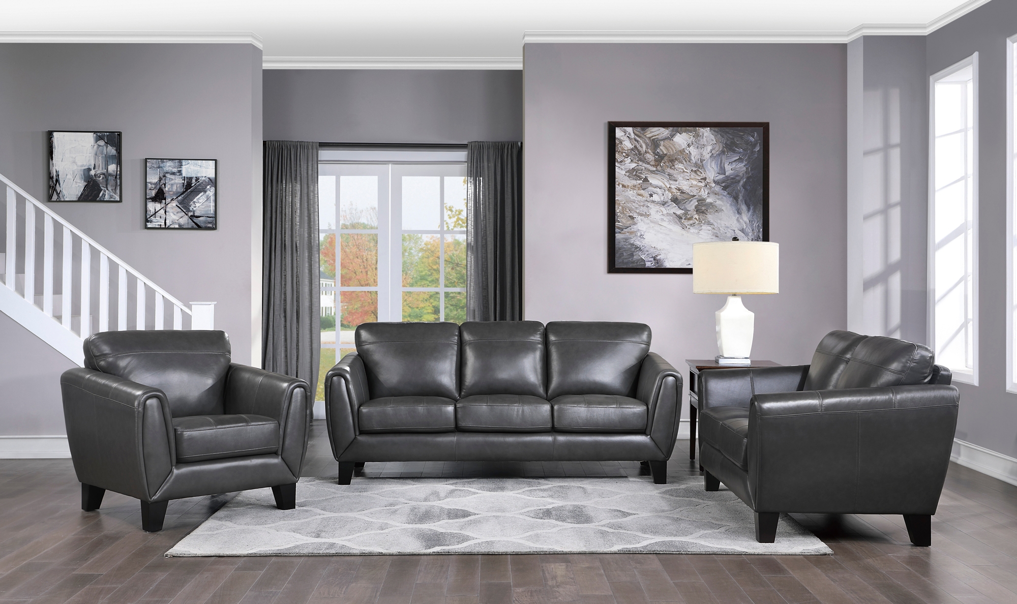 Spivey Leather/Leatherette Living Room Set