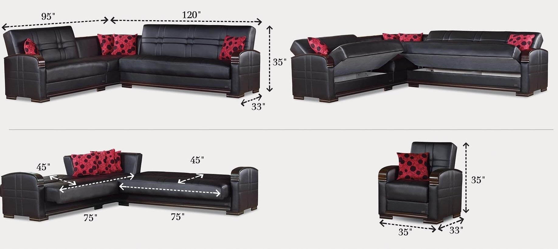 Bronx Bonded Leather Sectional