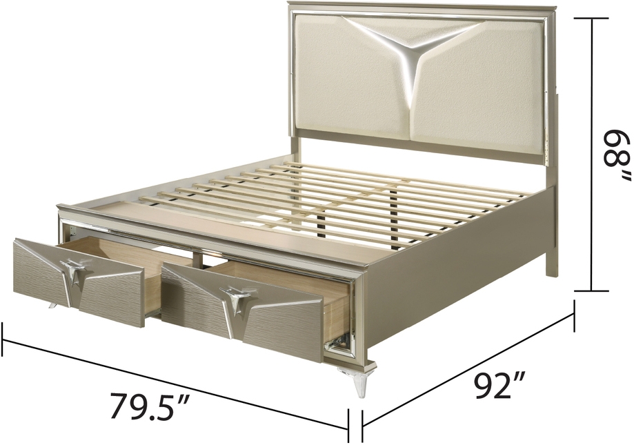 Samantha Fabric Upholstered King Size Bed