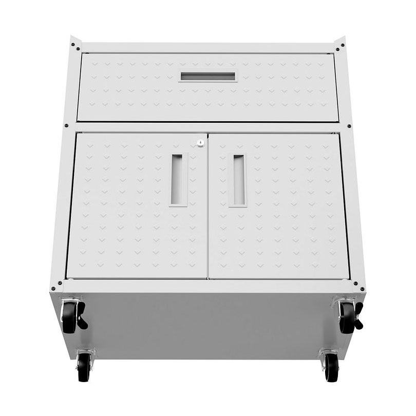 Fortress Textured Metal 31.5-inch Garage Mobile Cabinet w/1 Full Extension Drawer & 2 Adjustable Shelves