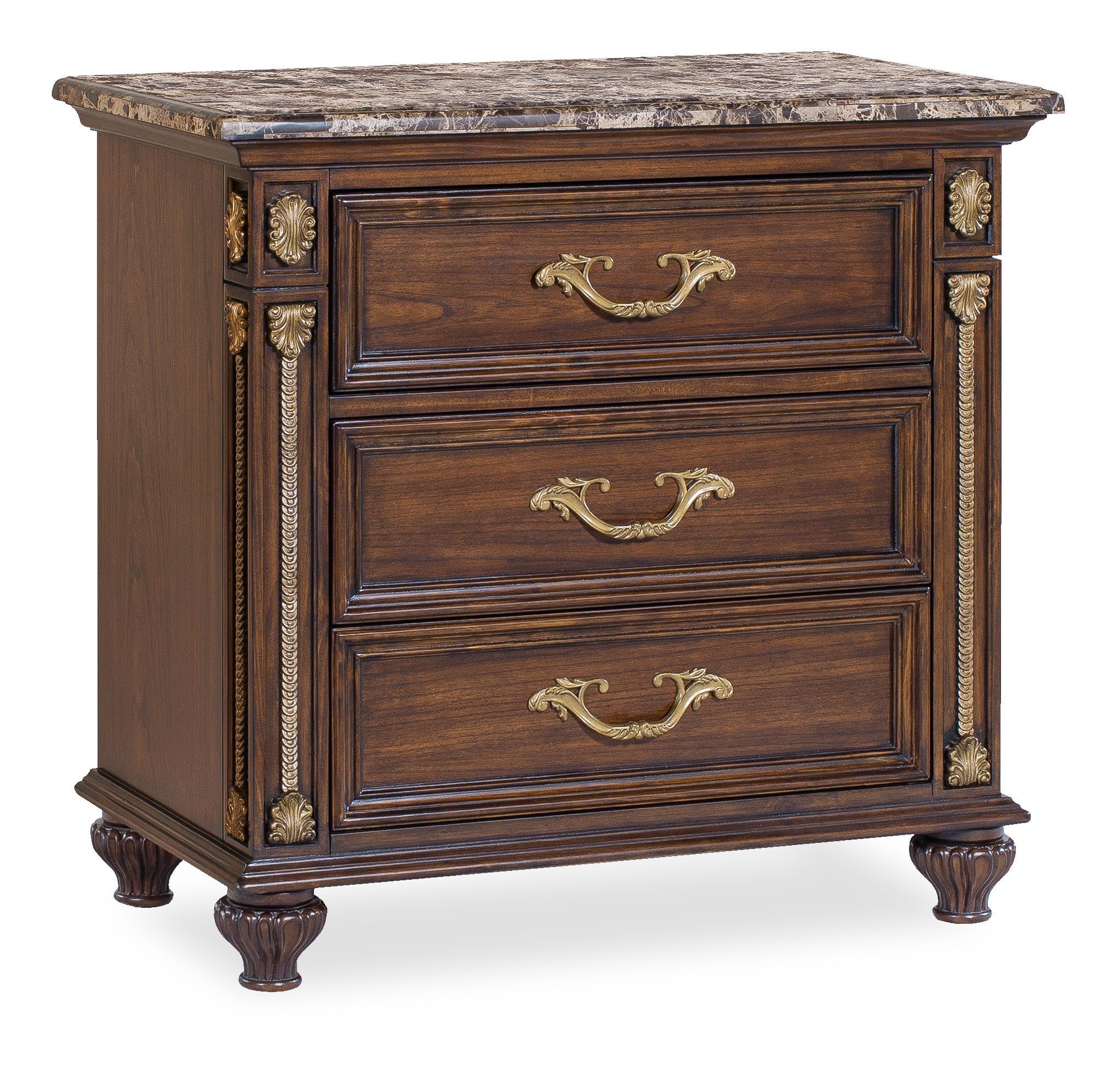 Marya Bedroom Set with Faux Leather Upholstered Headboard & Footboard