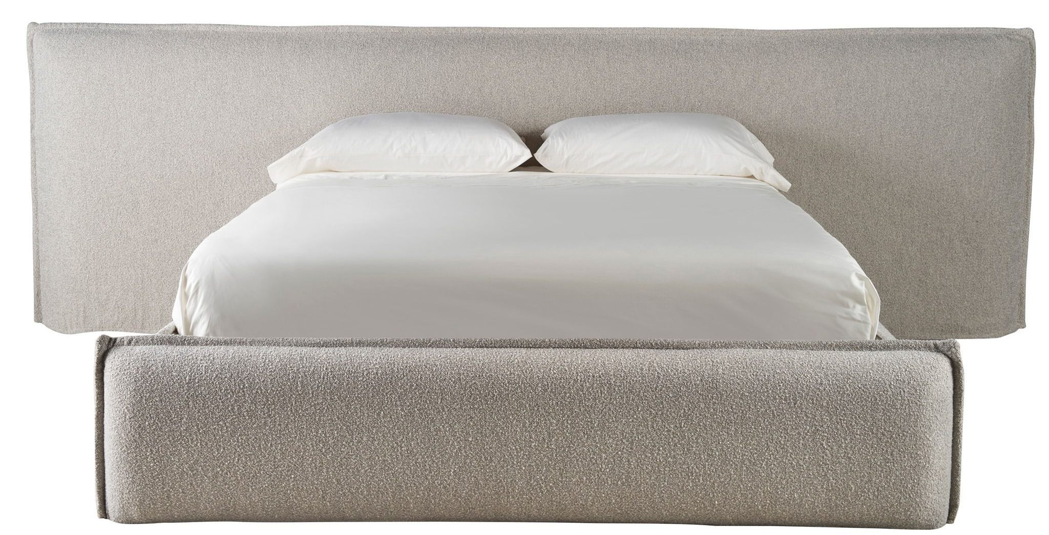 Lux Wall Fabric Platform Bed w/Panel, King Size
