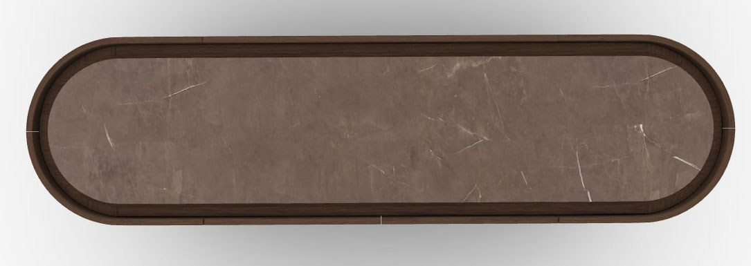 Lake Wood/Ceramic/Metal Sideboard w/4 Doors