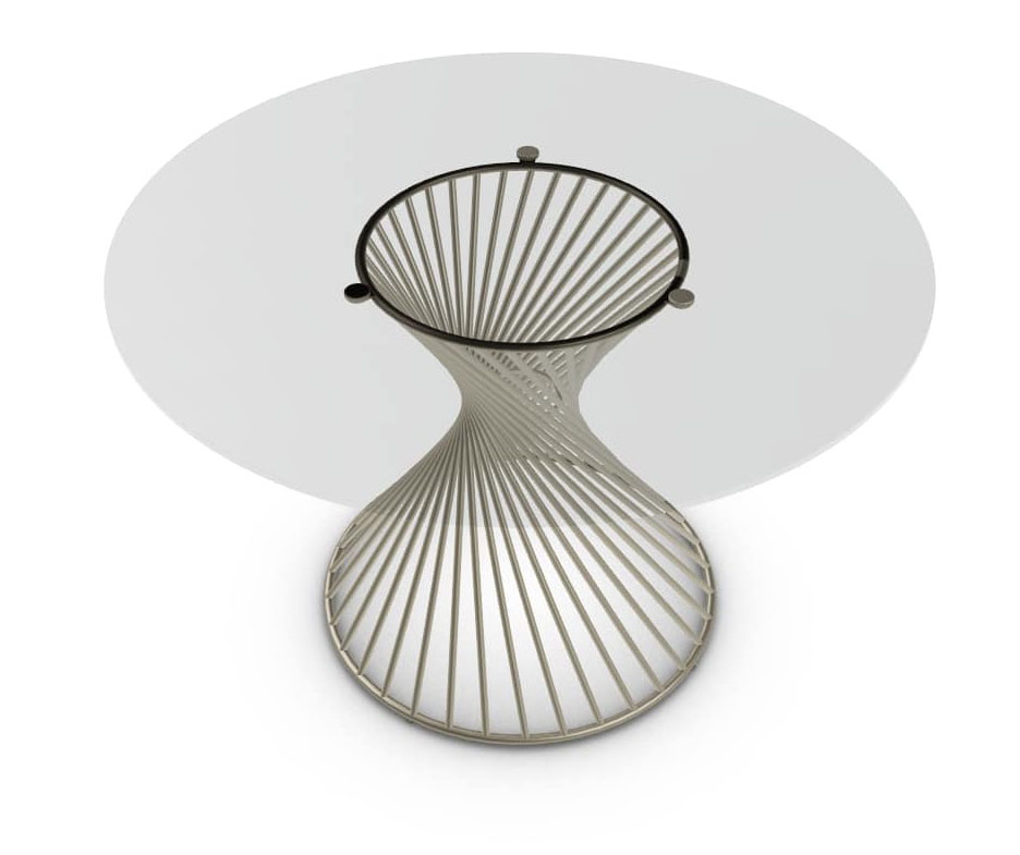 Vortex Metal/Glass Round Dining Table