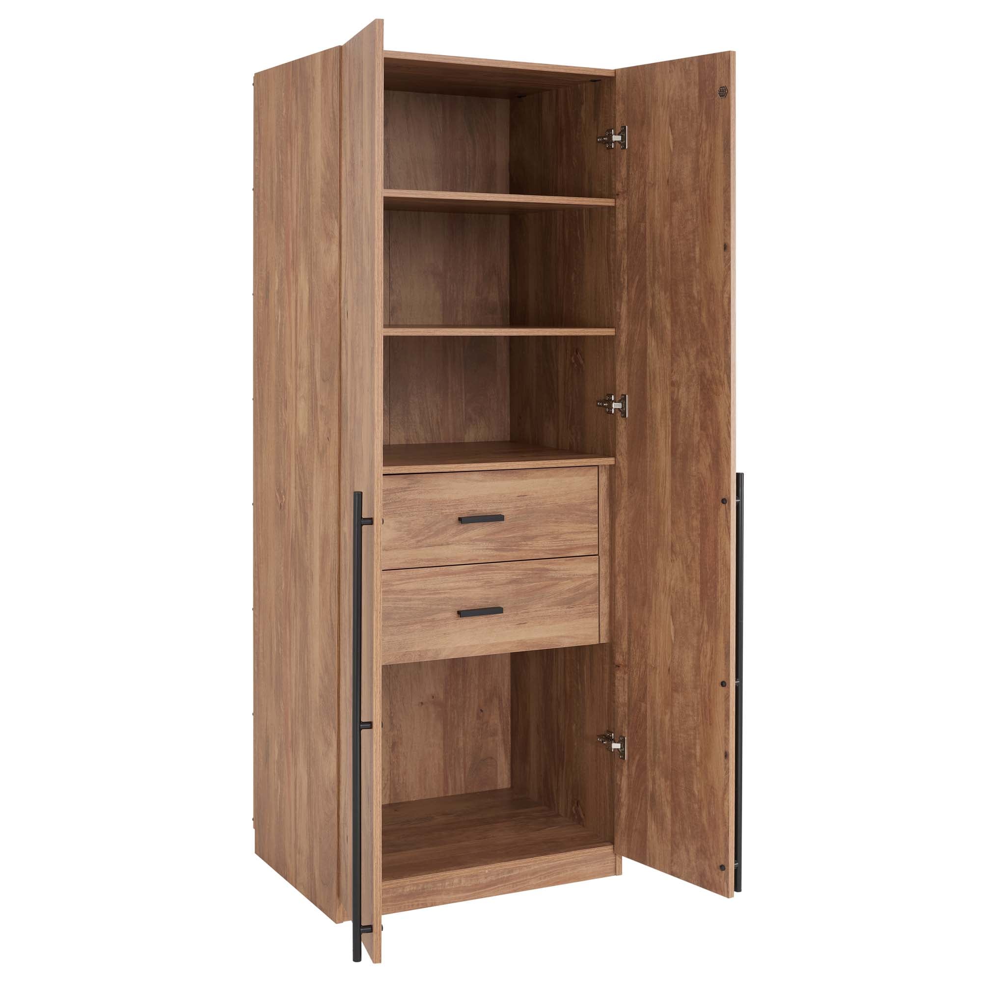 Lee Freestanding 3-Piece Wardrobe Closet w/2 Hanging Rods, 4 Drawers, 3 Shoe Storage & 6 Shelves 