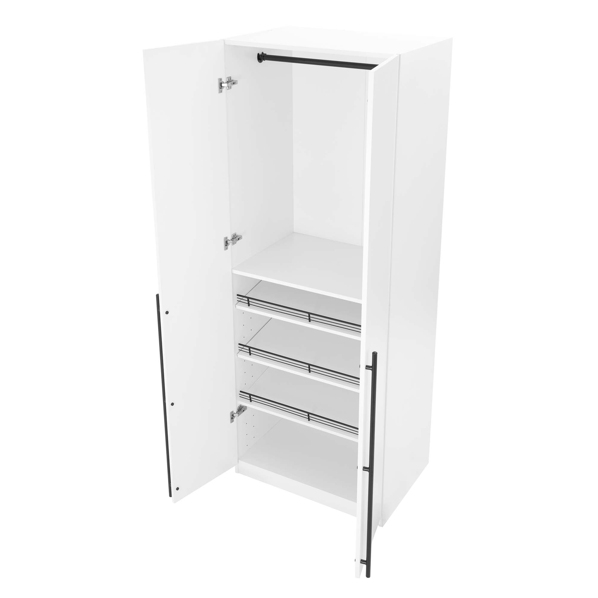 Lee Freestanding 3-Piece Wardrobe Closet w/2 Hanging Rods, 4 Drawers, 3 Shoe Storage & 6 Shelves 