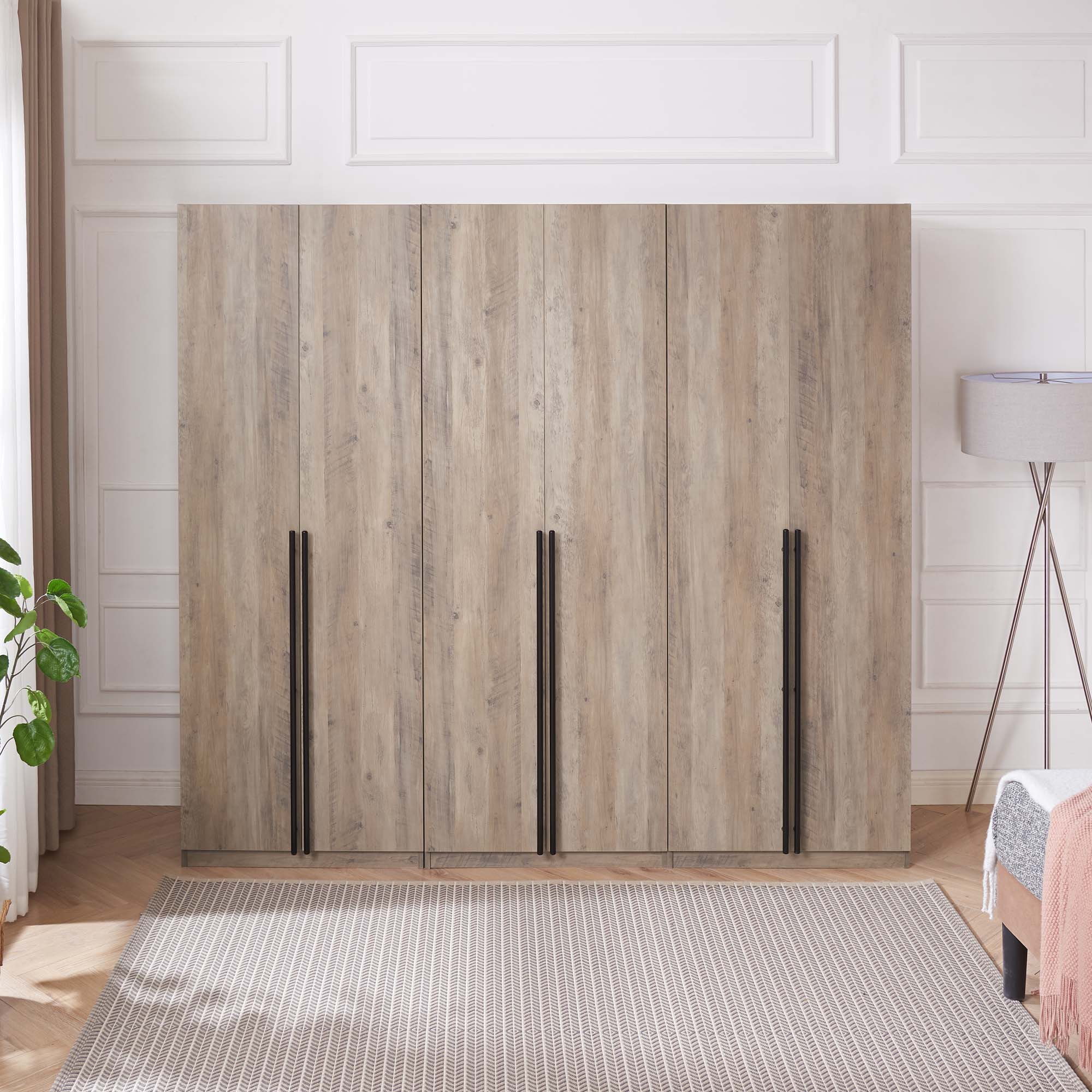Lee Freestanding 3-Piece Wardrobe Closet 2.0 w/1 Hanging Rod, 1 Shelf & 2 Drawers 