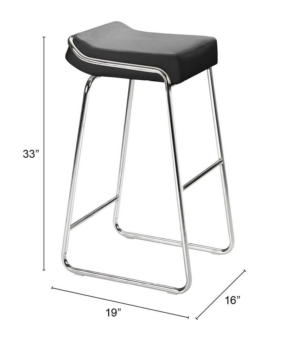 Wedge Barstool, Black by Zuo Modern