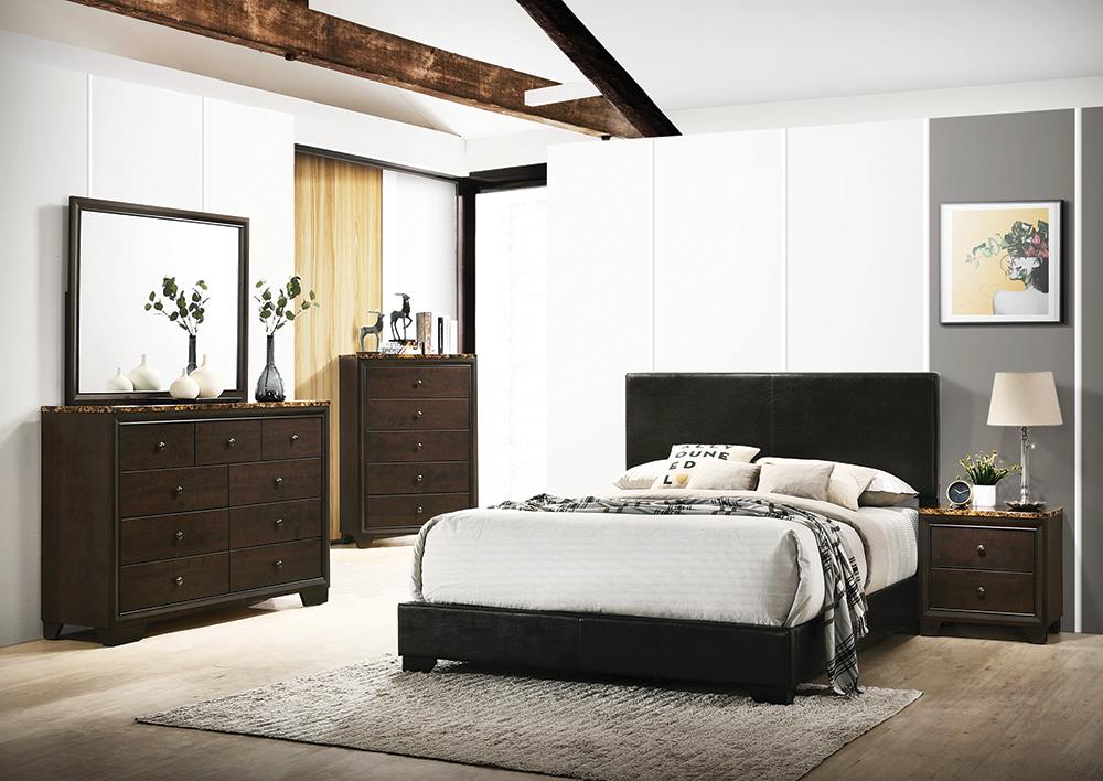 Conner Leatherette Panel Bed, California King Size