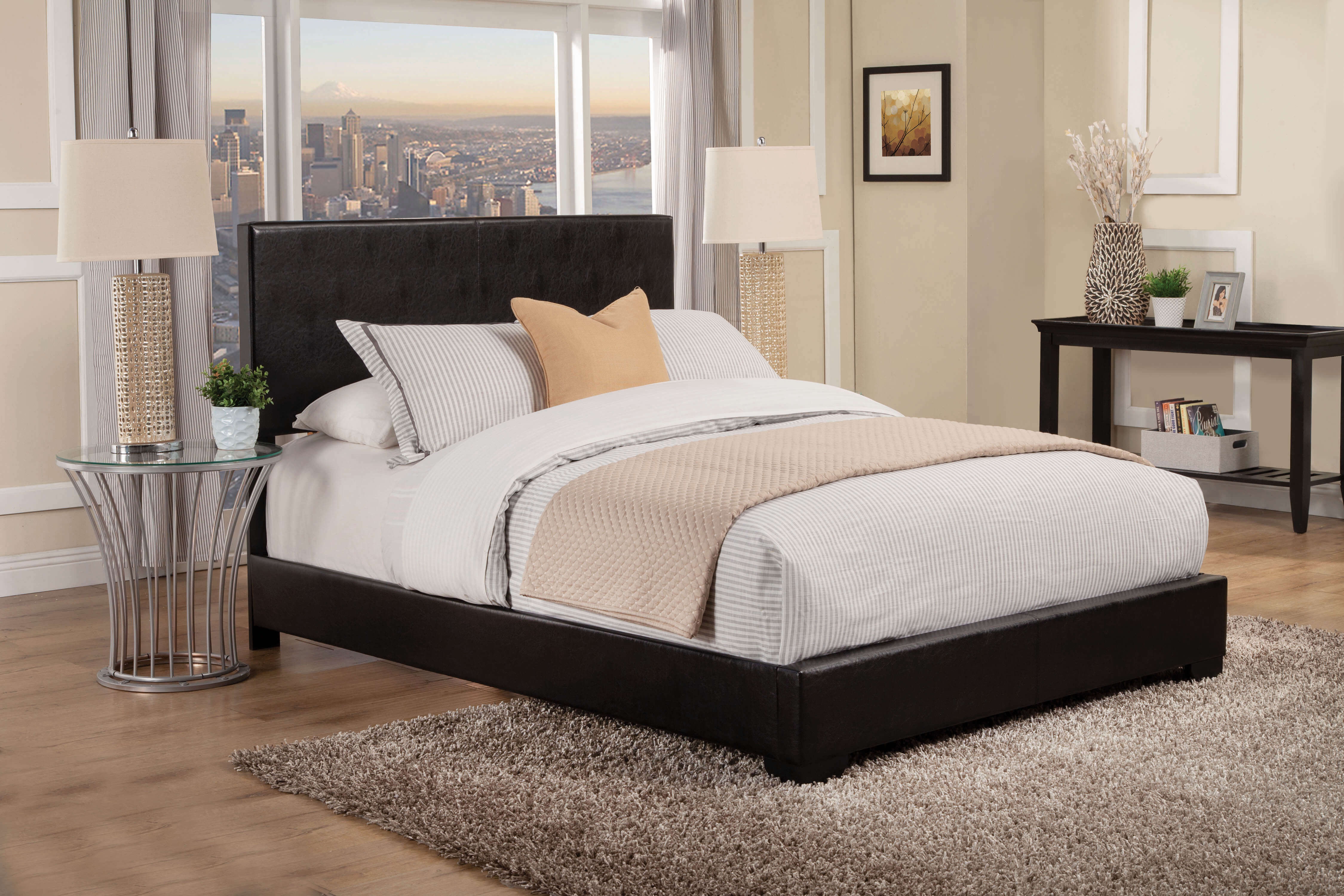 Conner Leatherette Panel Bed, Eastern King Size