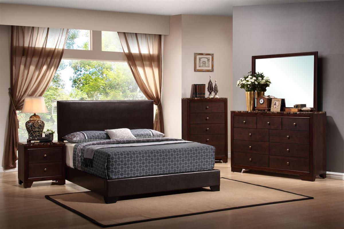 Conner Leatherette Panel Bed, California King Size