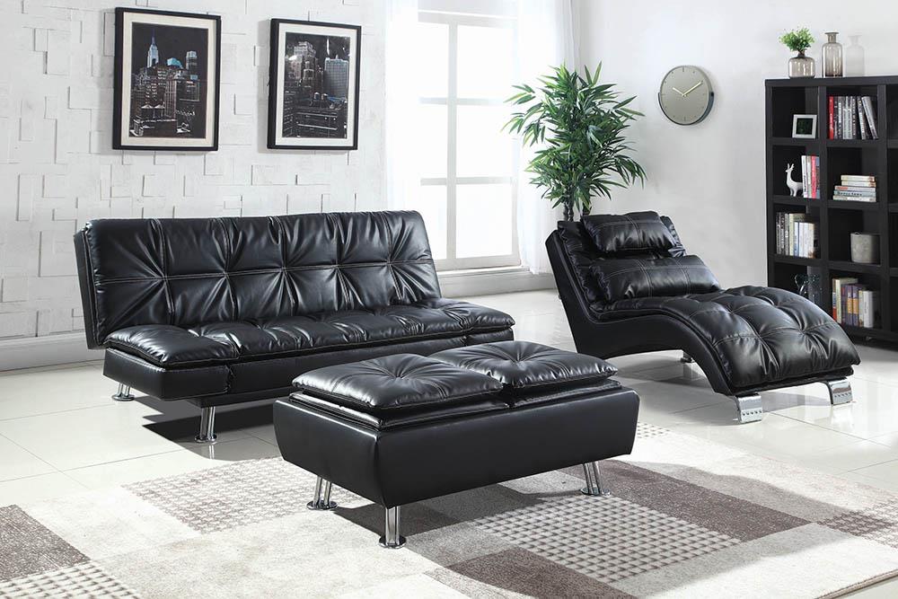 Dilleston Tufted Back Leatherette Sofa Bed