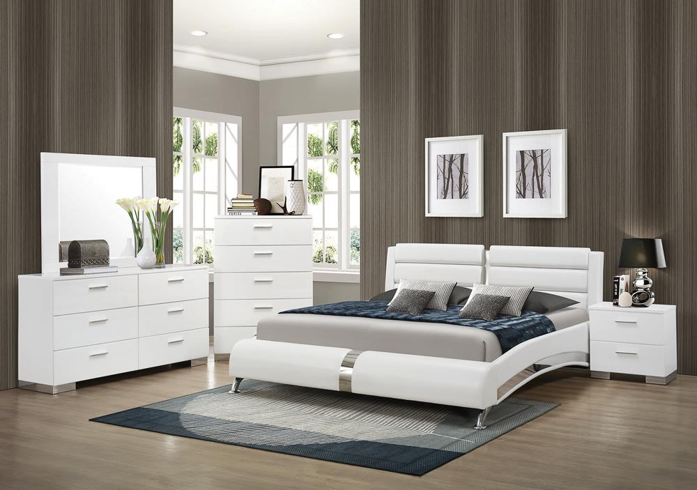 Jeremaine Leatherette Platform Bed