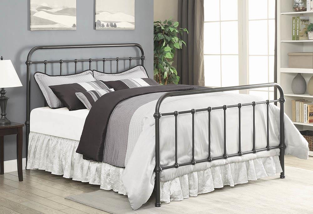 Livingston Panel Metal Bed, California King Size