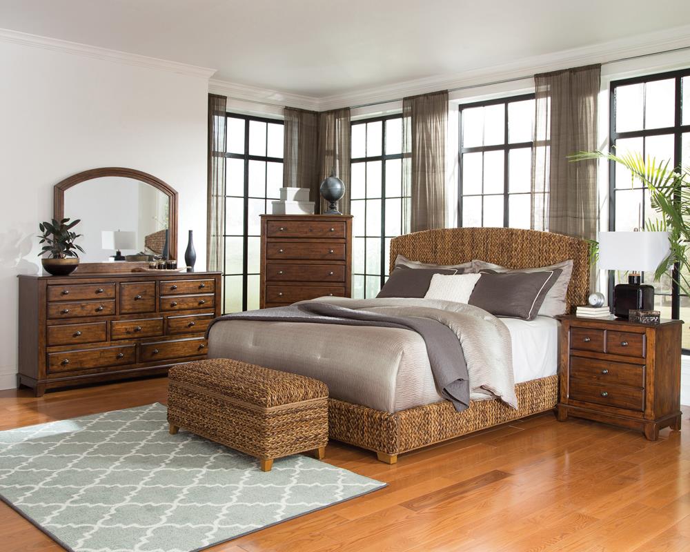 Laughton Wood Hand-Woven Banana Leaf Bed