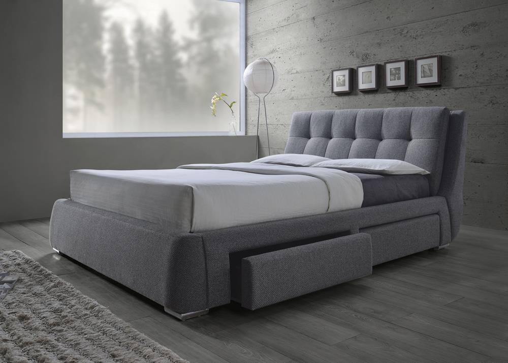 Fenbrook Fabric Tufted Storage Bed, California King Size