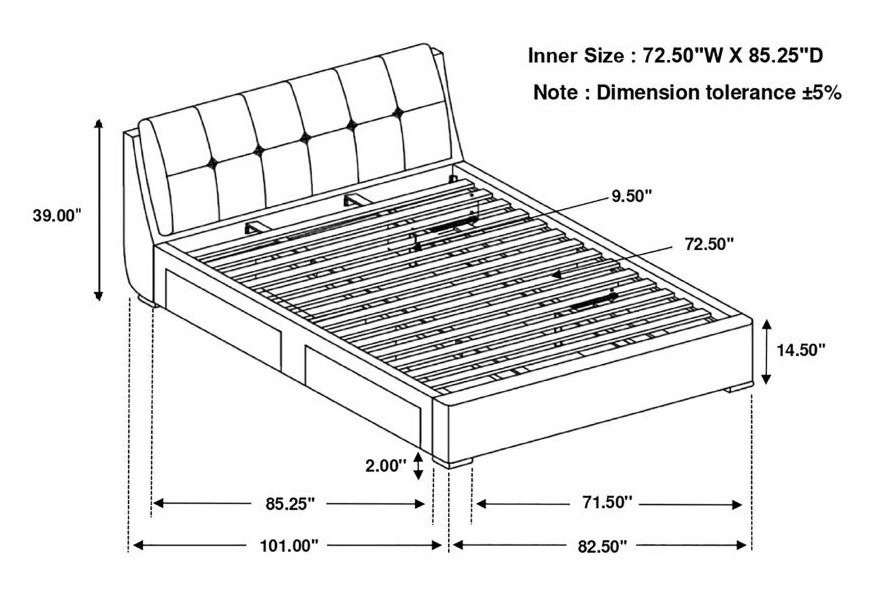 Fenbrook Fabric Tufted Storage Bed, California King Size