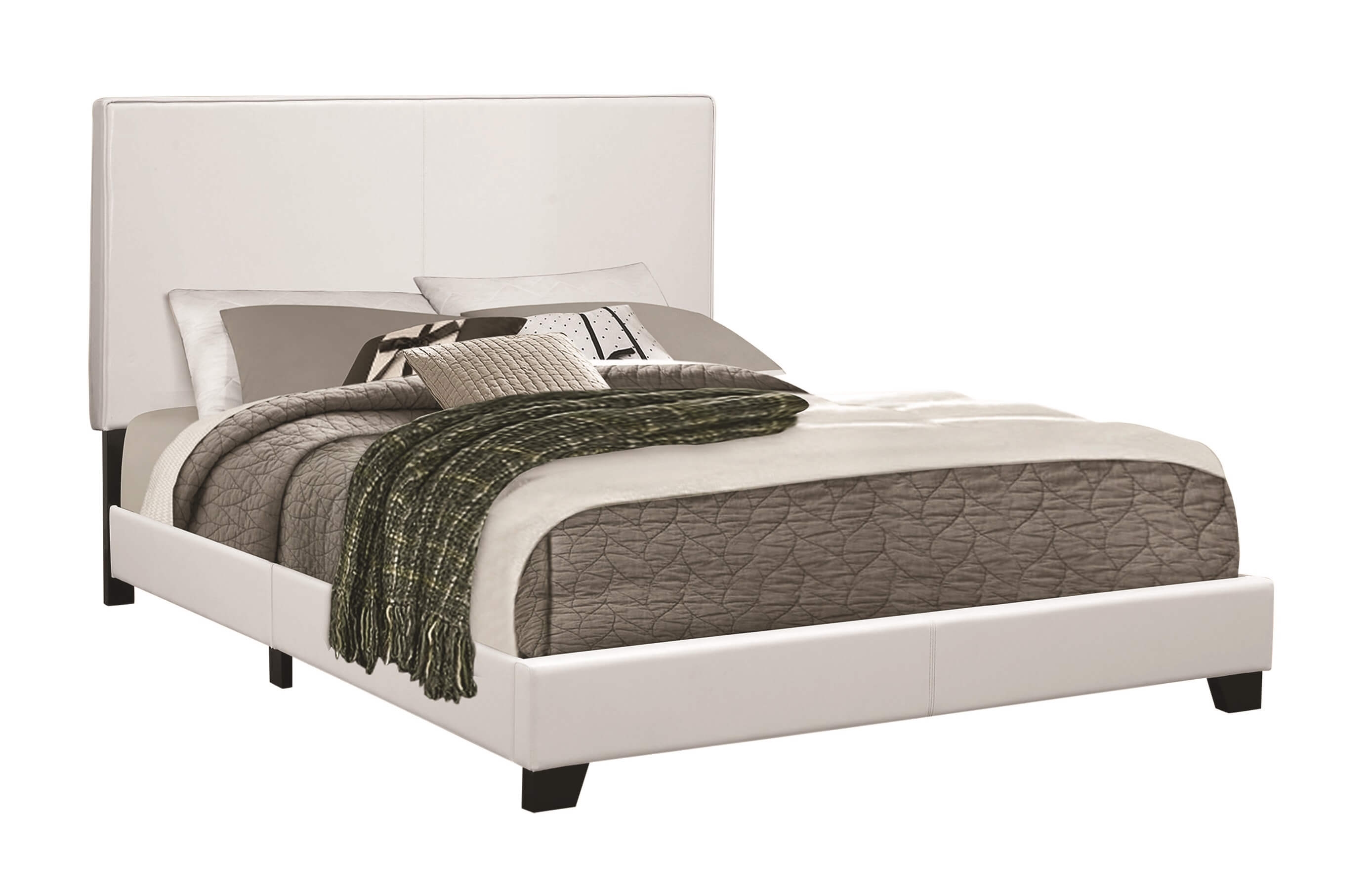 Mauve Leatherette Upholstered Bed