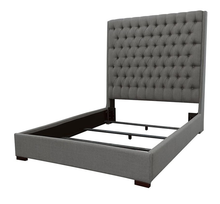 Camille Fabric Button Tufted Bed, Queen Size