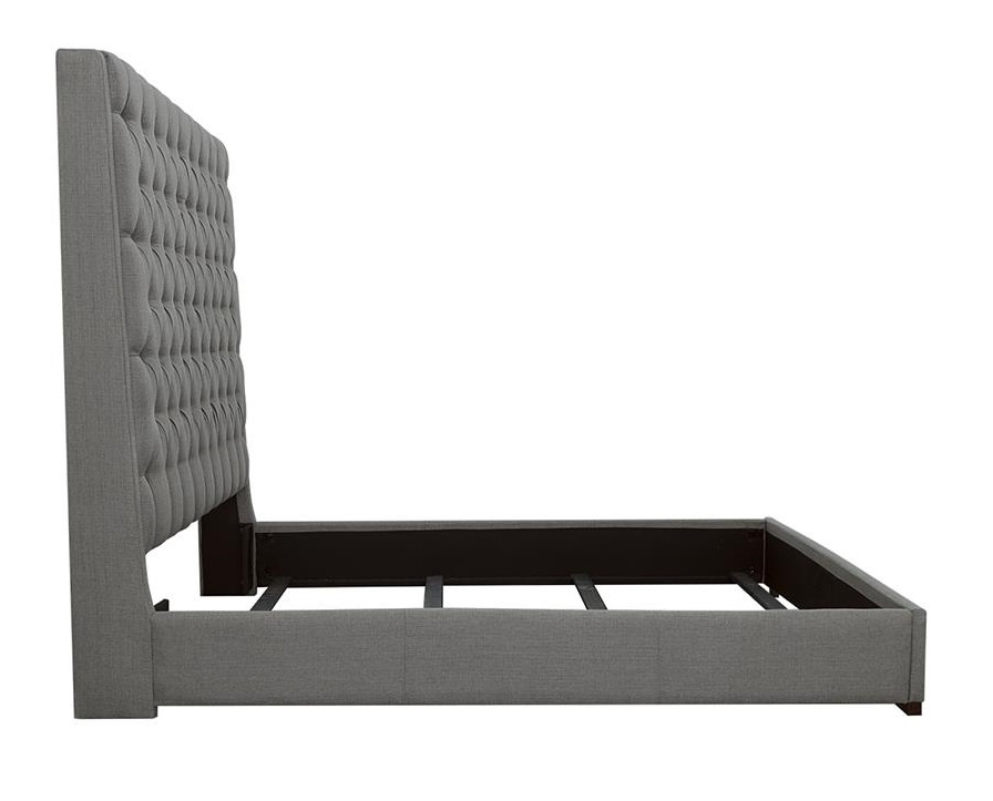 Camille Fabric Button Tufted Bed, Queen Size