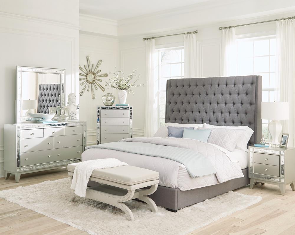 Camille Fabric Button Tufted Bed