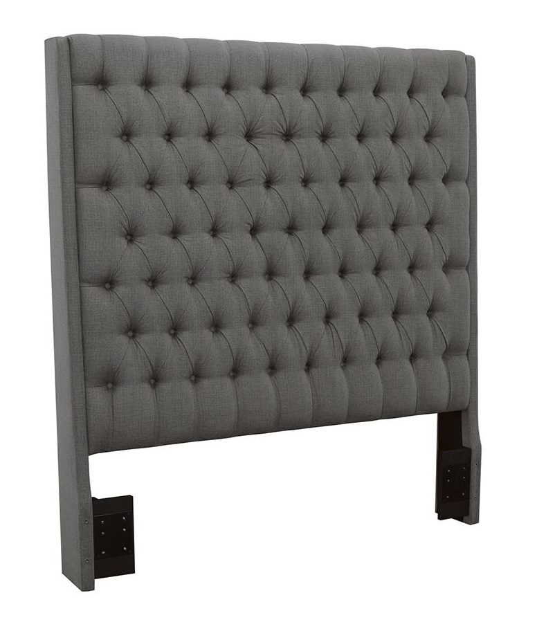 Camille Fabric Button Tufted Bed, Queen Size