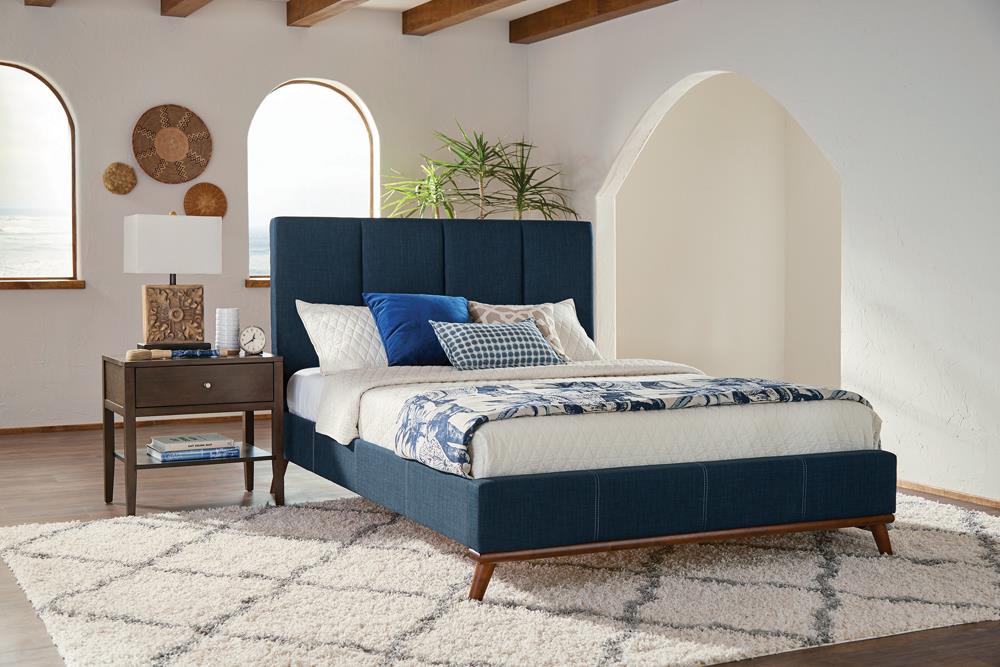 Charity Fabric/Wood Platform Bed, Full Size