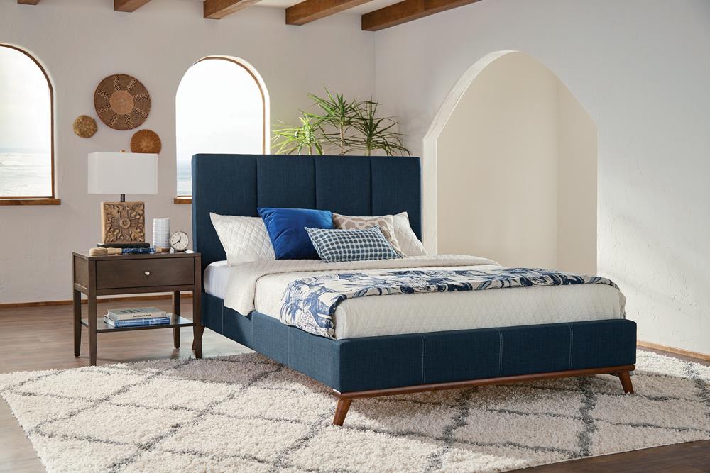 Charity Fabric/Wood Platform Bed, Queen Size