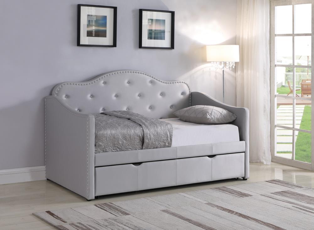 Elmore Leatherette Twin Daybed with Trundle