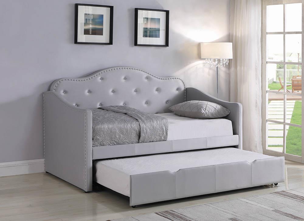 Elmore Leatherette Twin Daybed with Trundle