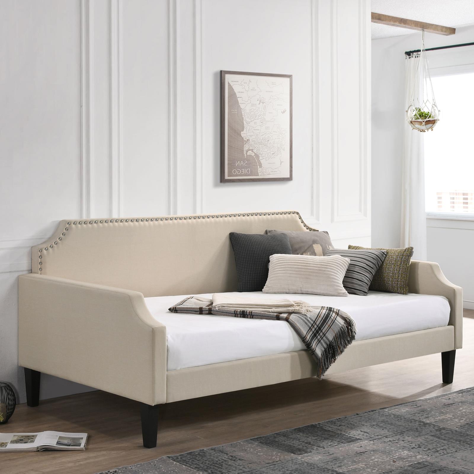 Olivia Fabric Twin Daybed with Nailhead Trim