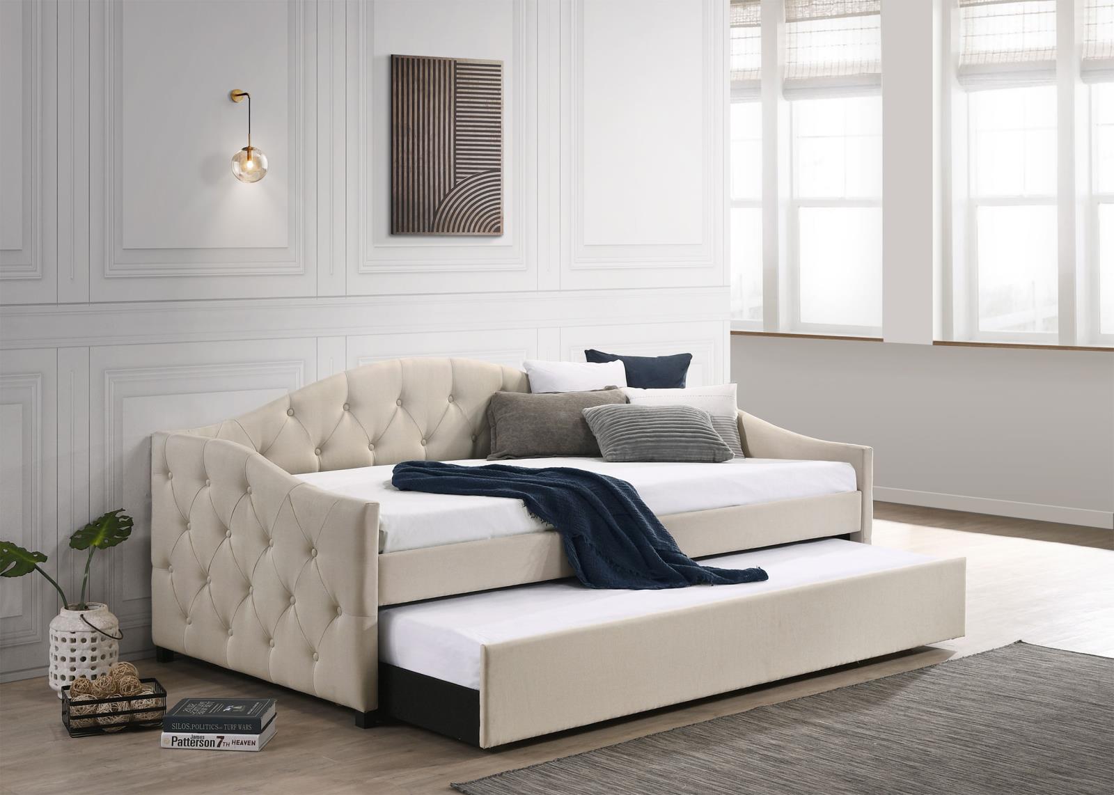 Sadie Fabric Twin Daybed with Trundle