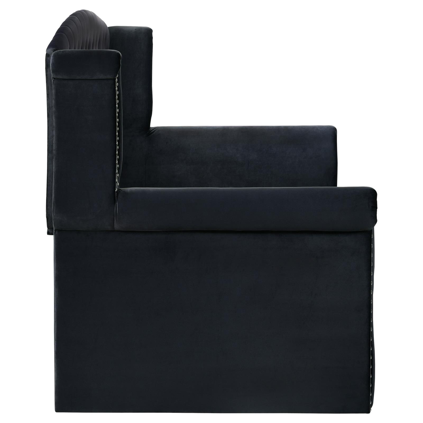 Scarlett Fabric Tufted Twin Daybed with Trundle