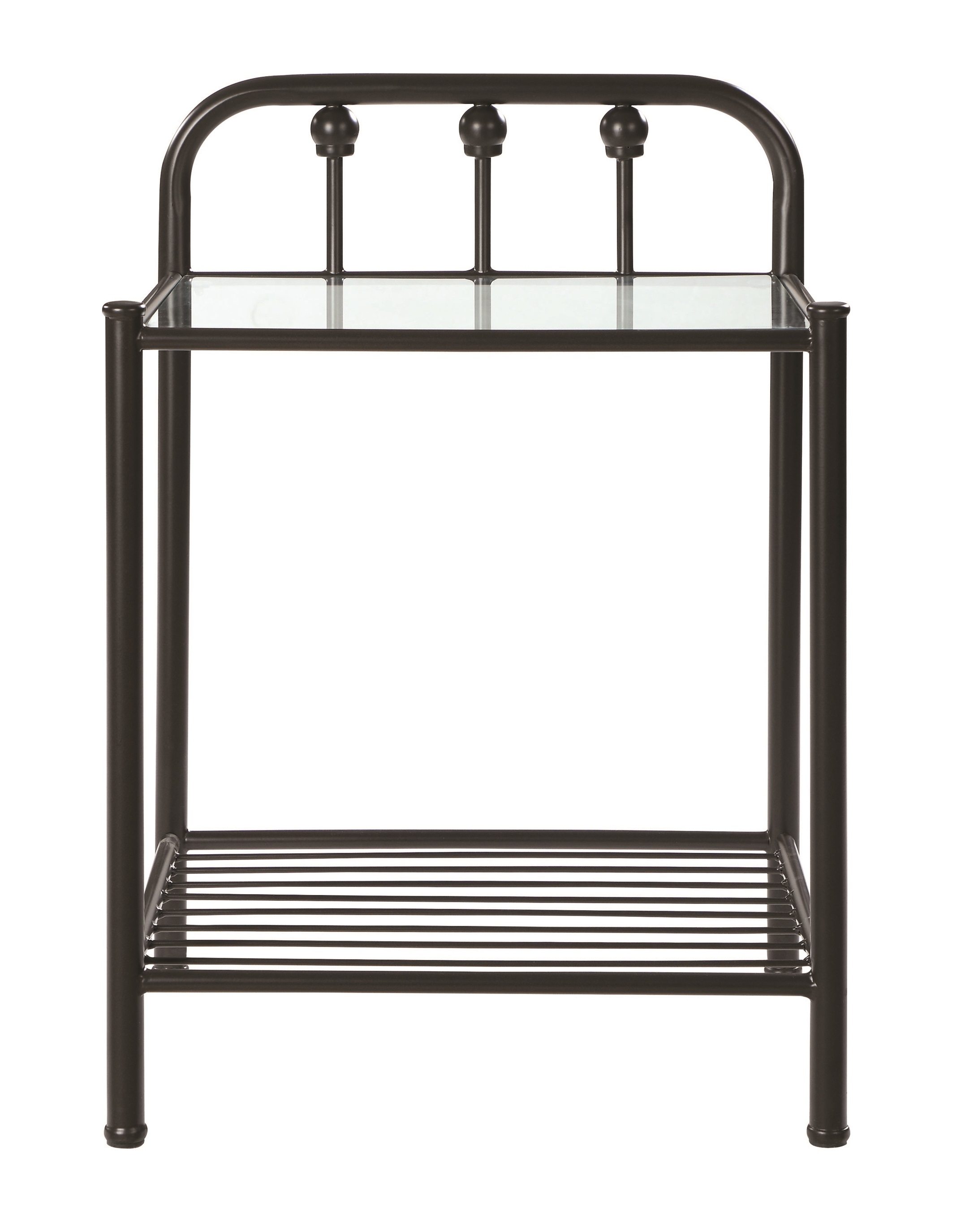 Livingston Metal/Glass Nightstand w/Drawer